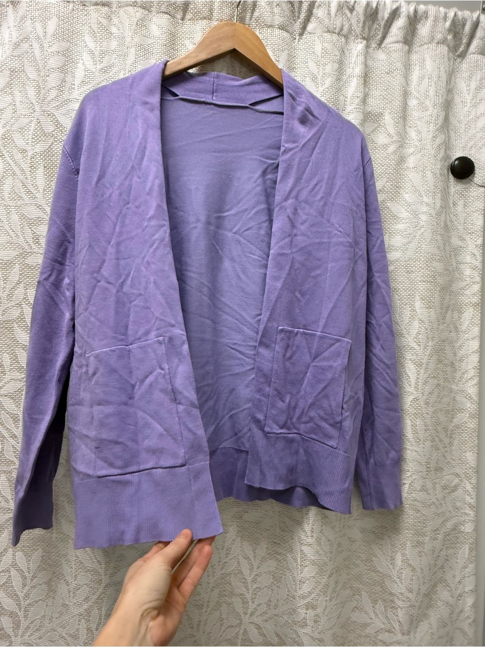 Lilac Open-Front Women’s Cardigan Sweater